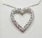 Sterling Silver White Topaz December Birthstone Heart Shaped Necklace