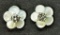 14k 2 Dia 0.18ct Mother Of Pearl Flower Earrings