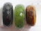 Lot - 3 Onyx, Jade and Tiger Eye Rings