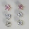 (3) 14kt White/Yellow Gold Cubic Zirconia Earrings