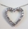 Sterling Silver White Topaz December Birthstone Heart Shaped Necklace