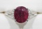 Sterling Silver Enhanced Ruby, Cubic Zirconia Ring