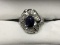 Sterling Silver Sapphire w/ Cubic Zirconia Ring