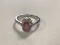 Sterling Silver Ruby With Cubic Zirconia Ring