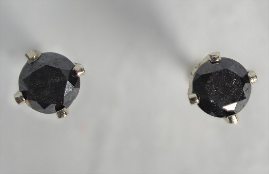 14kt White Black Diamond 0.22ct Earrings
