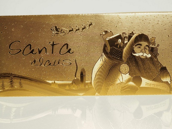 (5) 24k Yellow Gold Foil Christmas "Santa Clause" Envelopes