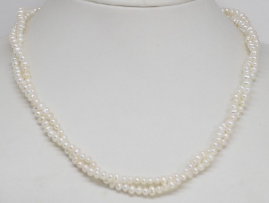 Sterling Silver 3.5mm Freshwater Pearl Necklace Pearl Necklace