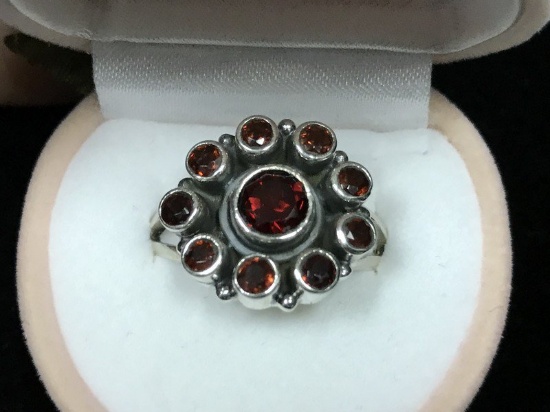 Sterling Silver Garnet Ring