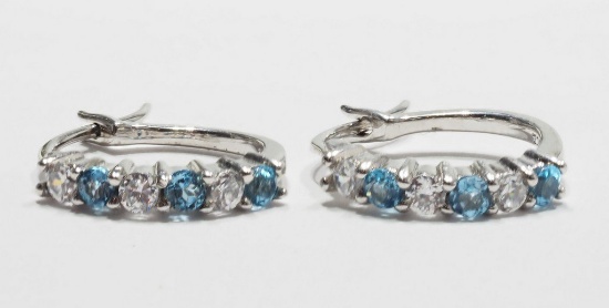 Sterling Silver Blue Topaz Earrings