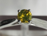 10kt White Gold Yellow Diamond 0.22ct Ring