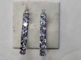 Sterling Silver Tanzanite Hoop Earrings