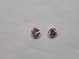 10k Pink Zirconia Earrings