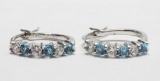 Sterling Silver Blue Topacz Earrings