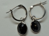 14k White Gold Sapphire Earrings