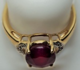Sterling Silver Gold Plated Ruby Rings