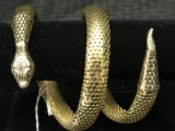 Whiting & Davis Co. Mesh Deco Egyptian Revival Snake Coil Arm Bracelet