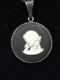 Wedgwood Black Cameo Necklace