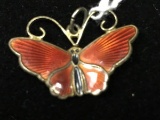 Red Enameled Sterling 925 Pendent