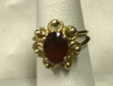 Gold Tone w/ Red Stone Ring