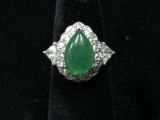 925 Silver w/ Green Stone