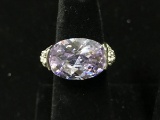 925 Silver Ring w/ Purple-Pink Stone