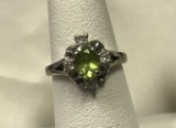 925 Silver Ring w/ Possible Peridot Stone