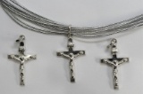 Lot - 3 Sterling Silver Cross Pendant