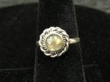 Sterling Silver Clear Grey Ring