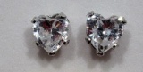 10kt Gold Heart Shape Cubic Zirconia Earring