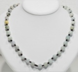 Jade Knotted Bead Necklace