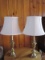 Pair - Brass Finish Urn Form Table Lamps