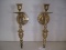 Pair - Brass Colonial Design Candle Wall Sconces