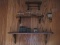 Lot - Riverbark Pine Shelf, 3 Wooden Block Building Hand Painted, Colonial House Wall Accent