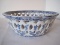 Andrea Semi-Porcelain Floral Blue/White Pattern Pierced Bowl
