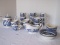 21 Pieces - Blue Willow Pattern China Teapot, Bowls, Coffee Cups & 2 Gravy/Sauce Boats