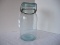 Early Putnam 184 Blue Glass Canning Jar w/ Glass Lid & Wire Lock