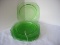 6 Depression Glass Madrid Green by Federal Glass Co. Luncheon Plates Made 1932-1939