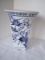 Seymour Mann Porcelain Blue Onion/Blue Danube Pattern Square Base Footed Vase