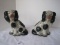 Replica Pair - Staffordshire Dog Figures Semi-Porcelain Craquelure Finish