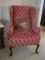 Hickory Chair Co. Wingback Chair w/ Down Filled Cushion & Queen Anne Legs