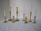 8 Brass Miniature Candlesticks