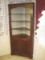 Heirloom Mahogany Corner China Cabinet, Painted Backboard