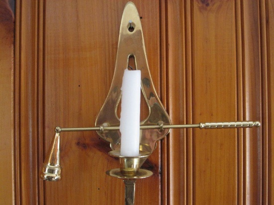 Brass Wall Sconce Candle Stick w/ Snuffer