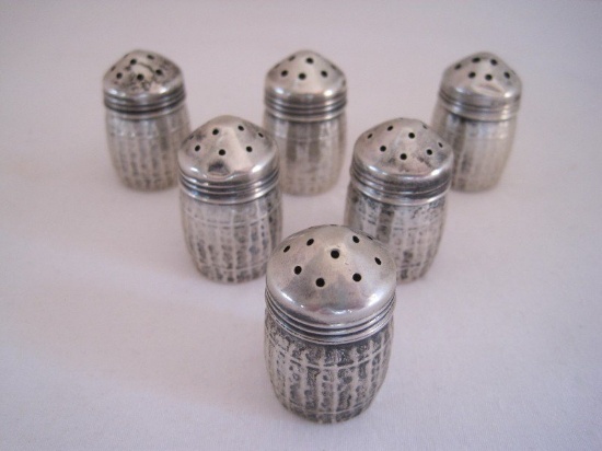 6 Individual Sterling Salt/Pepper Shakers by S.C.S. Co.