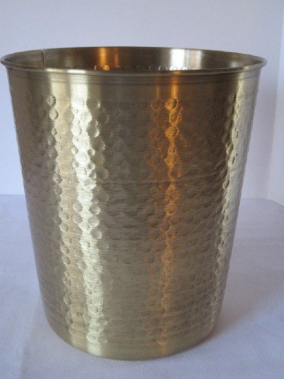 Martha Stewart Brass Hammered Finish Waste Basket