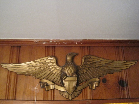 Cast Aluminum American Eagle Holding Shield Wall Accent Plaque
