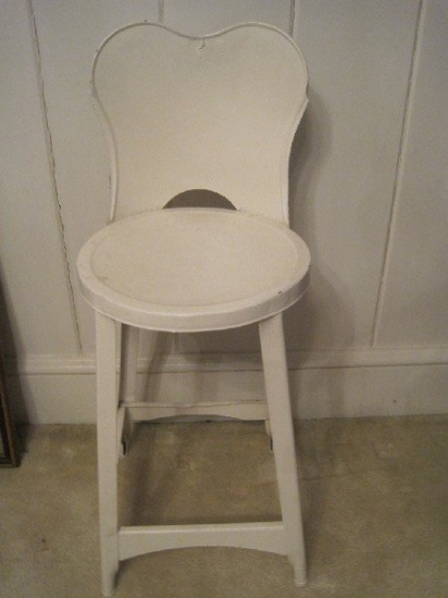 Vintage Painted White Kitchen Stool