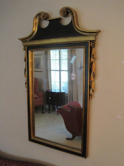 Ornate Arched Pediment Framed Wall Mirror
