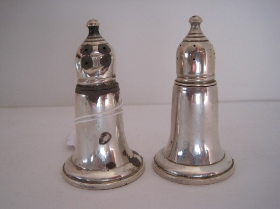 Pair - Empire Sterling Weighted Base Salt/Pepper Shakers