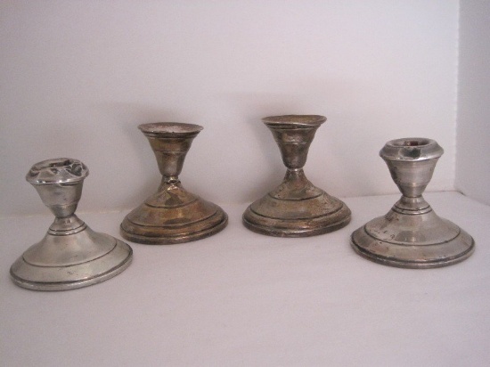 2 Pair - Sterling Weighted Base Candle Sticks